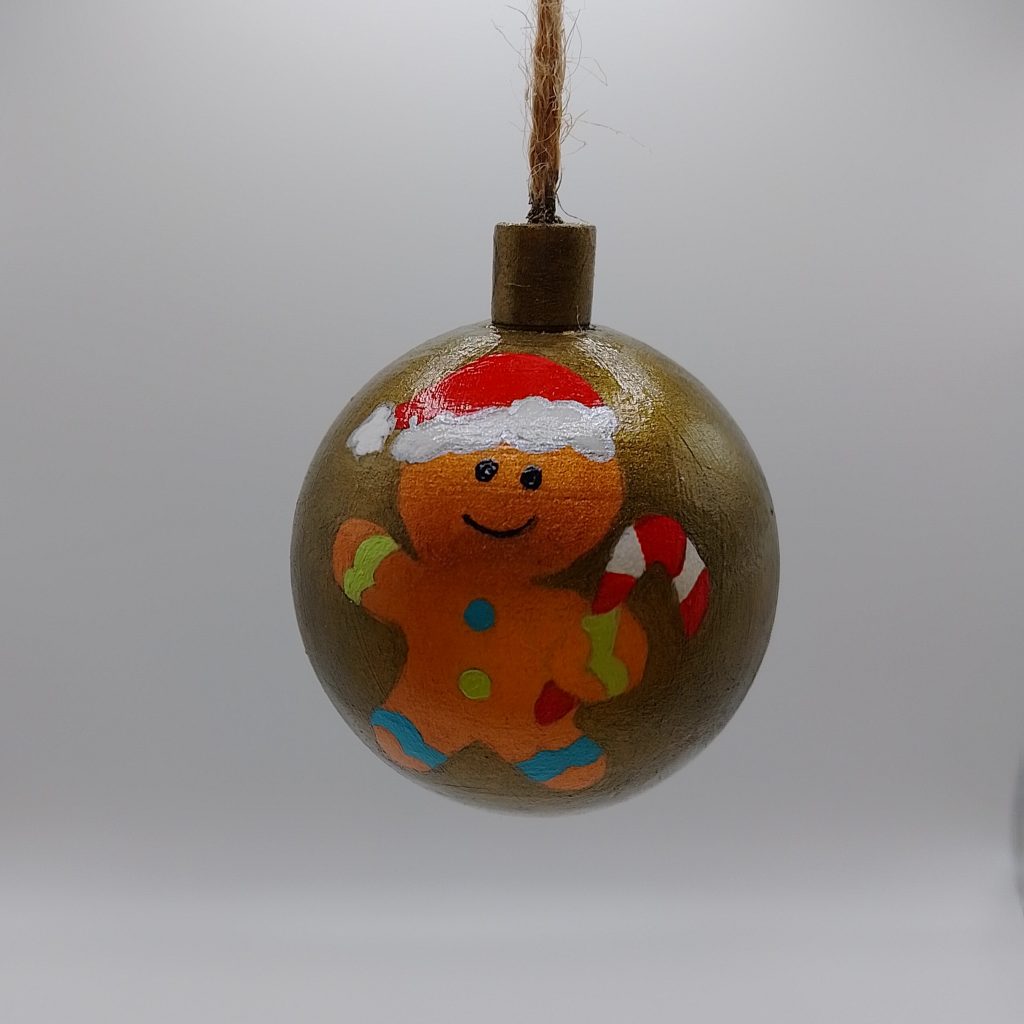 Boule de Noël Bonhomme de Pain d'épices en bois peint